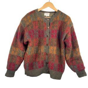VTG Susan Bristol Mohair wool blend fuzzy‎ sweater jacket 90s sz S